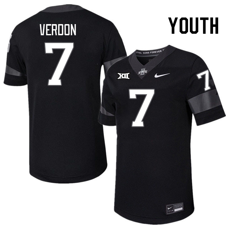 Youth #7 Malik Verdon Iowa State Cyclones College Football Jerseys Stitched-Black